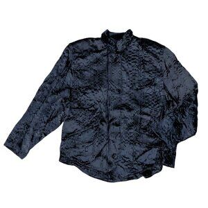 TEENFLO Designer Vintage Velvet Button Jacket Women's XL Black Paris Fra…​